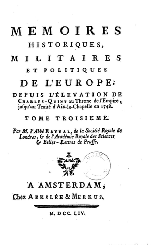 Publication "Mémoires historiques et politiques" et reprise des "Nouvelles Littéraires"