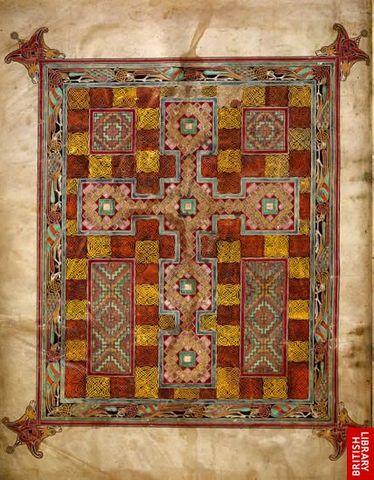 Lindisfarne Gospels - Cross Carpet Page