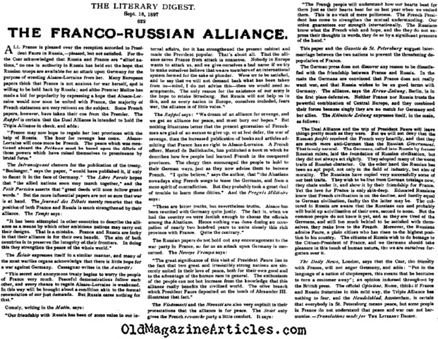 The Franco-Russian Alliance