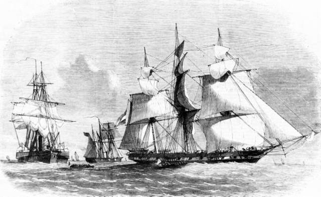 Captura de tres barcos confederados