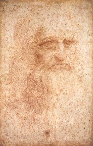 Self-portrait in red chalk