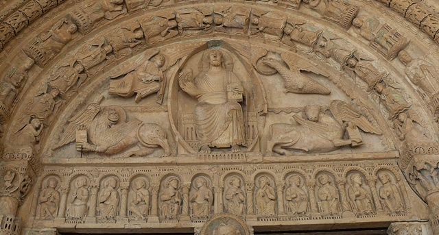 Mosaic Sculpture Above Original Main Portal St. Etienne