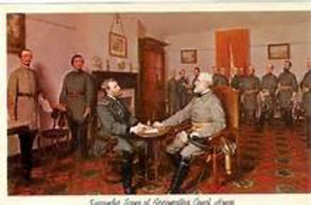 Confederacy surrenders at appotattox courthouse