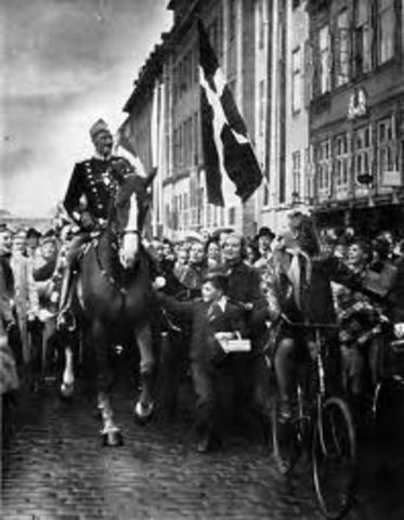 Danish King rides through the streets of Denmark