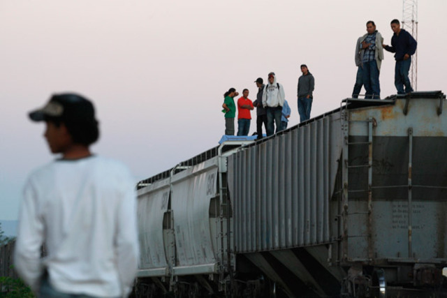 First train crossing the border