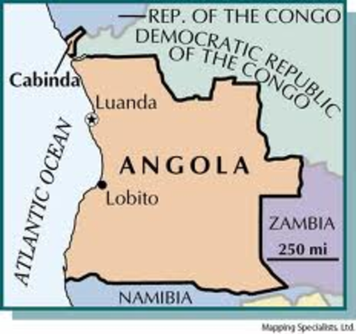 Portuguese colonizes Angola