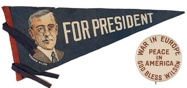 Wilson re elected on antiwar platform; begins diplomatic initiatives