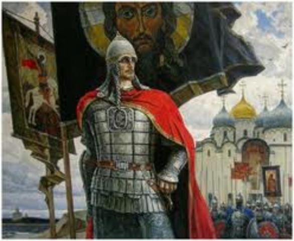 Невская битва. Разгром князем Александром Ярославичем шведских рыцарей на реке Неве. Прозван Невским.