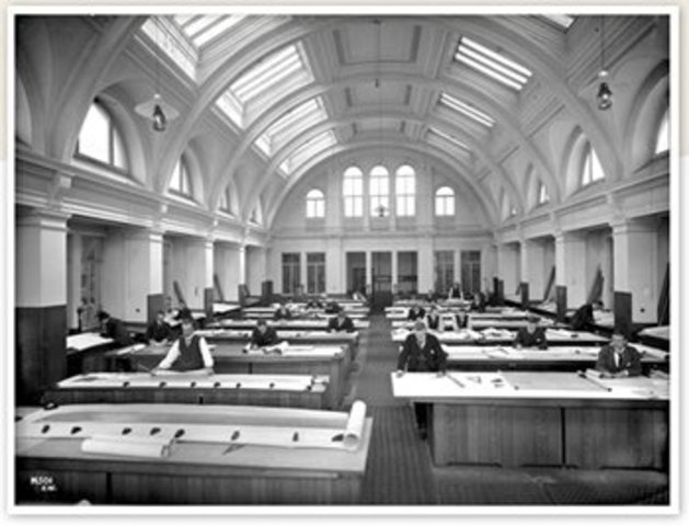 Preliminary designs begin in the Harland and Wolff Drawing office, Belfast