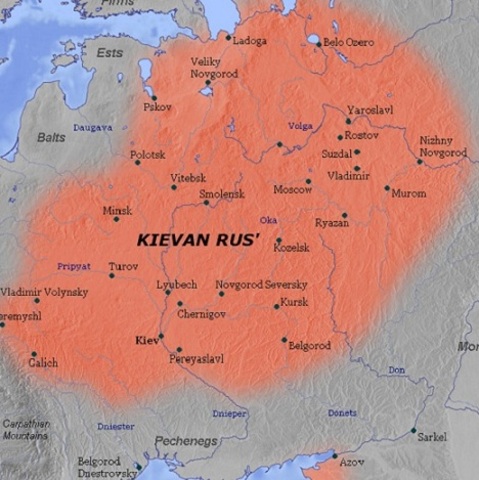 Kievan Rus accepts Christianity