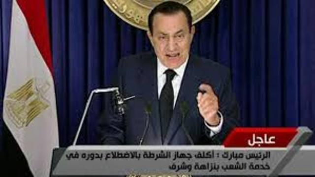 Mubarak Makes A Televised Address