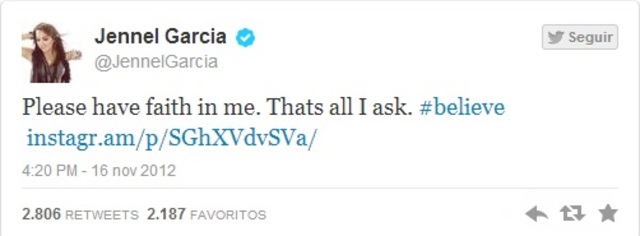 “Por favor, tenham fé em mim. É tudo que peço”