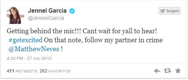“Ficar atrás do microfone! Mal posso esperar para ouvirem! #fiquemanimados. Na mesma nota, sigam meu parceiro no crime @MatthewNeves”