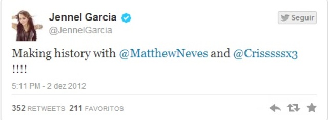 “Hora de estúdio com o @MatthewNeves e @Crisssssx3!! Quem está pronto para um álbum?”