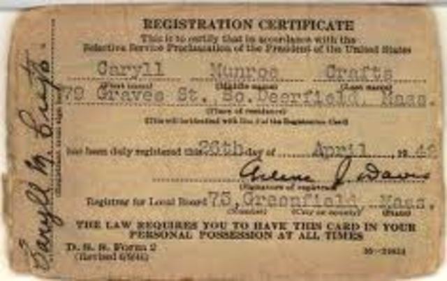 First time Peacetime Draft in US