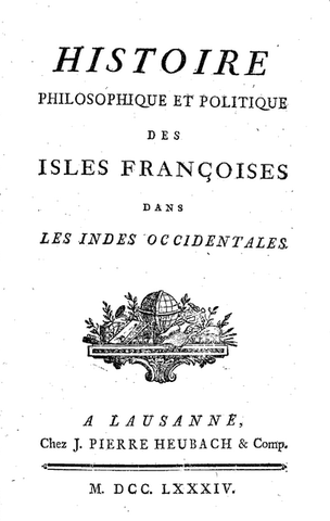 Publication "Histoire philosophique et politique des isles françaises"