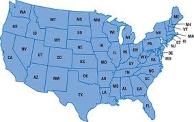 Map of United States Before War