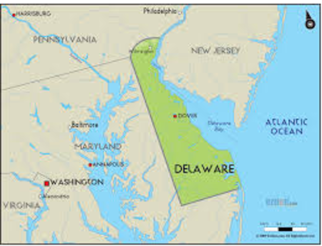 Delaware was founed by William Penn King Charlies II owed Penn's family money repaid by giving land in the Middle Colonies