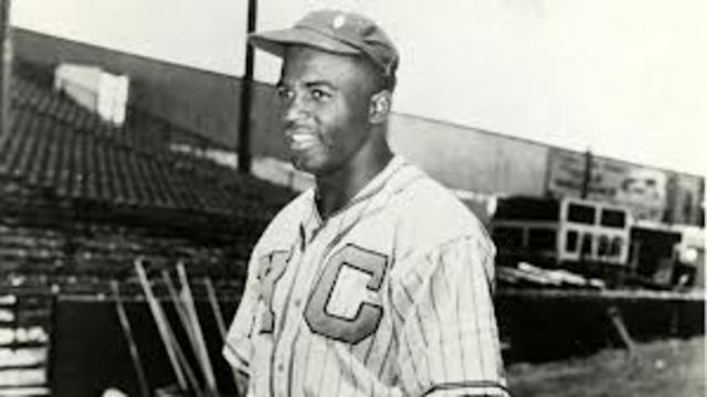 Jackie plays in the negro league