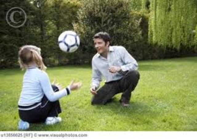 Playing soccer