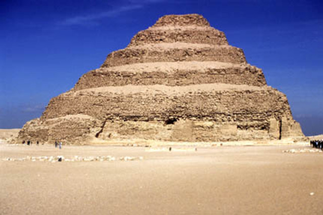 B.C. First stone pyramid built