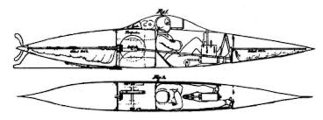 Drawing plans for the First Submarine