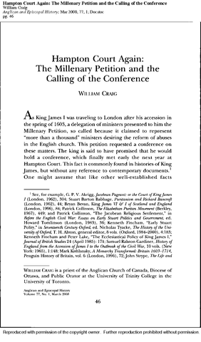 The Millenary Petition