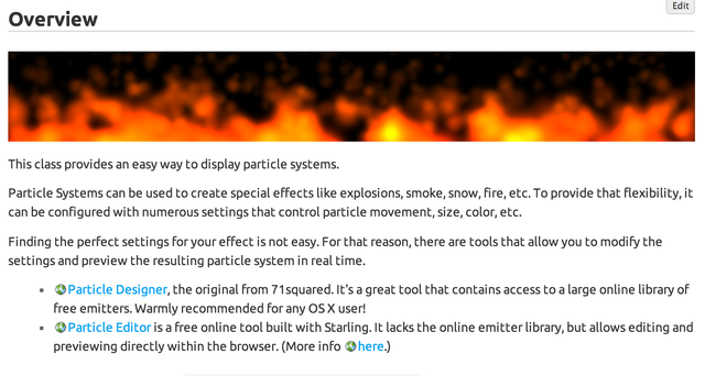 Star working with starling to intergrate PD Particle system