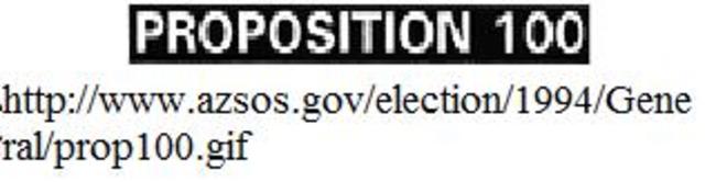 Prop 100 passed in Arizona
