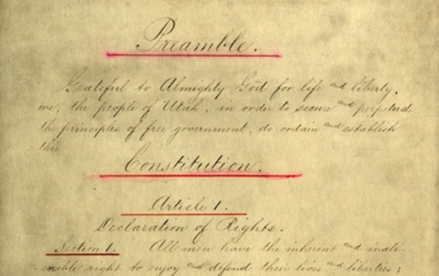 Utah State Constitution is signed