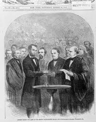 Lincoln is sworn in as president