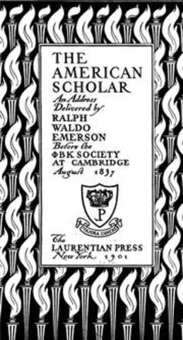 Emerson gives "The American Scholar" Speech