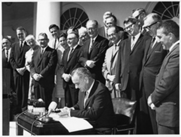 Lyndon Johnson signs the Wilderness Act