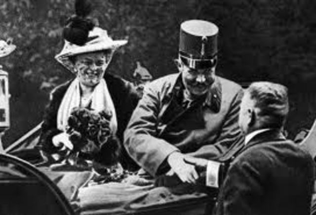 Assasination of the Arch Duke Franz Ferdinand and his wife Sophie