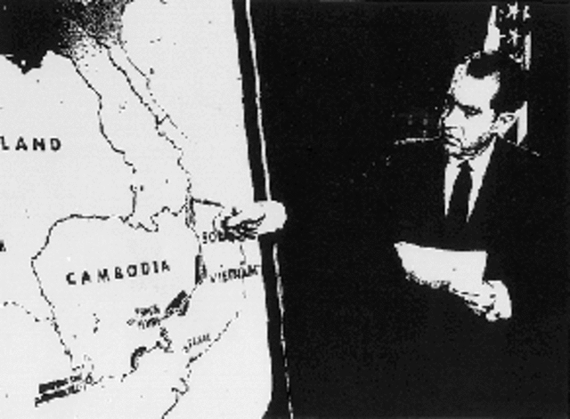 Nixon announces attacks on Cambodia