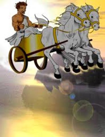 Apollo shoots arrows at the greek army