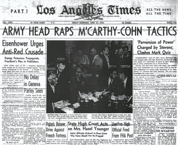 McCarthy Army Hearings Begin