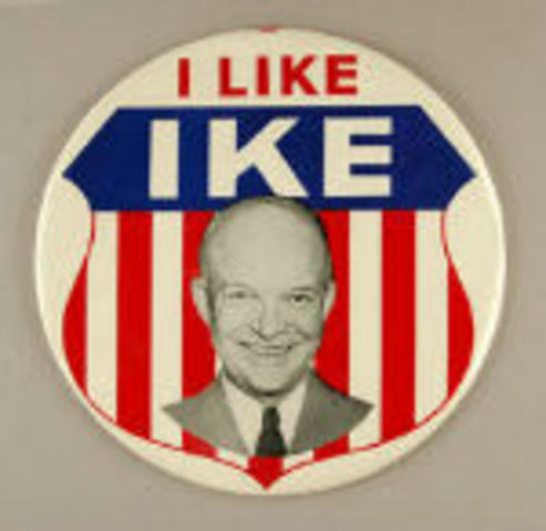 President Dwight D. Eisenhower is inagurated (1953-1961.) Kennedy, David., et al. The American Pageant. Thirteenth edition. Boston: Houghton Mifflin Company, 2006