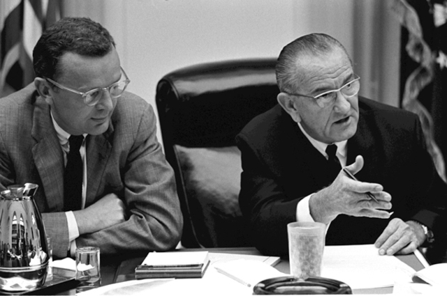 Lyndon B. Johnson is inagurated (1963-1969.) Kennedy, David., et al. The American Pageant. Thirteenth edition. Boston: Houghton Mifflin Company, 2006