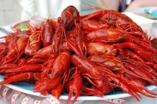 Comí crawfish con mi familia y mi novio’s familia.