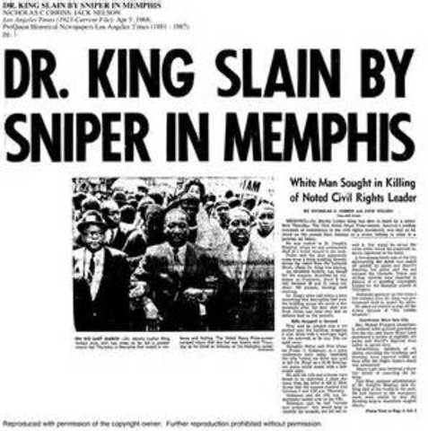 Dr Martin Luther King Jr is assassinated