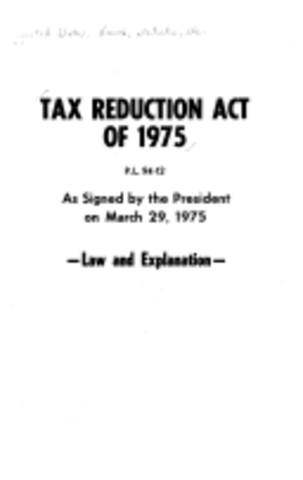 Tax Reduction Act of 1975