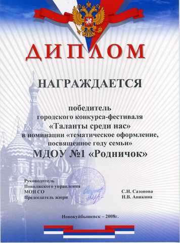 Достижения коллектива 2008 год