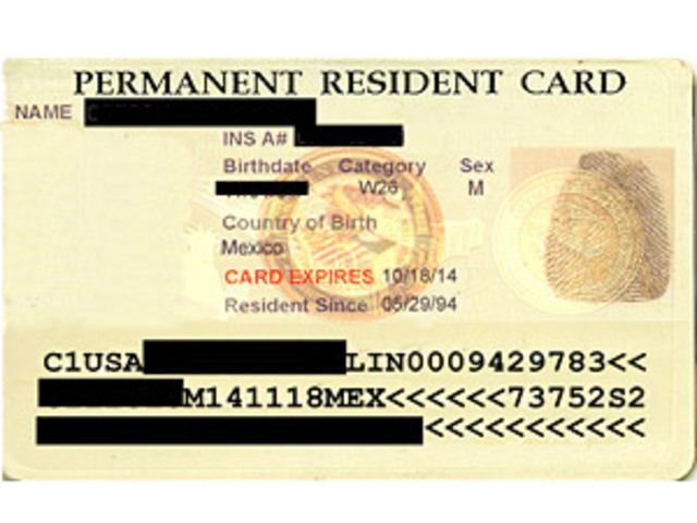 Als ich ein war,  bekam ich ein Green Carde.