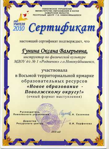 Распространение педагогического опыта 2010 год