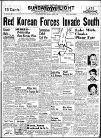 North Korea invades South Korea