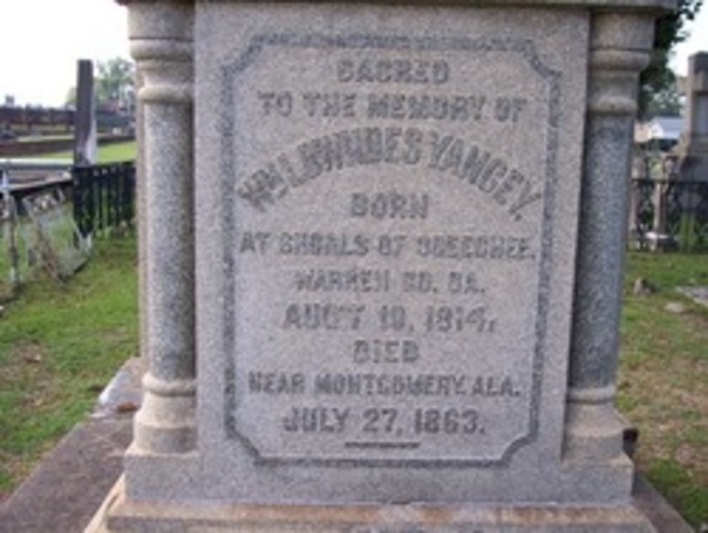 William Lowndes Yancey dies