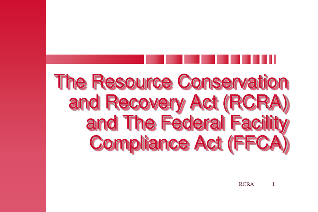 Resource conservations and recovery act