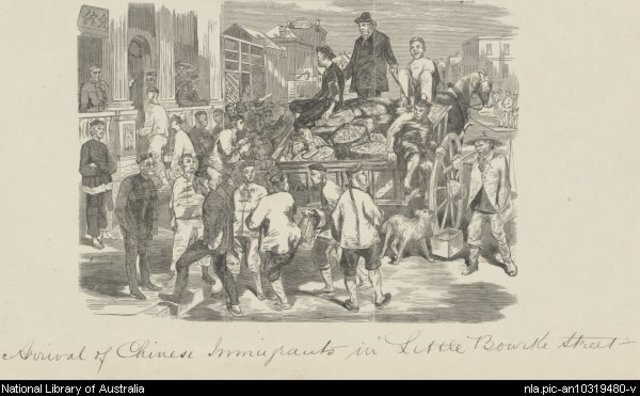 Arrival of Chinese Immigrants in Little Bourke Street
