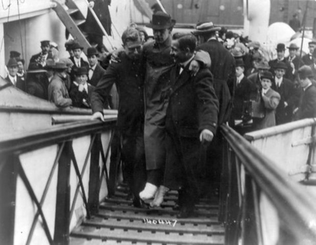 Survivors arrive at New York